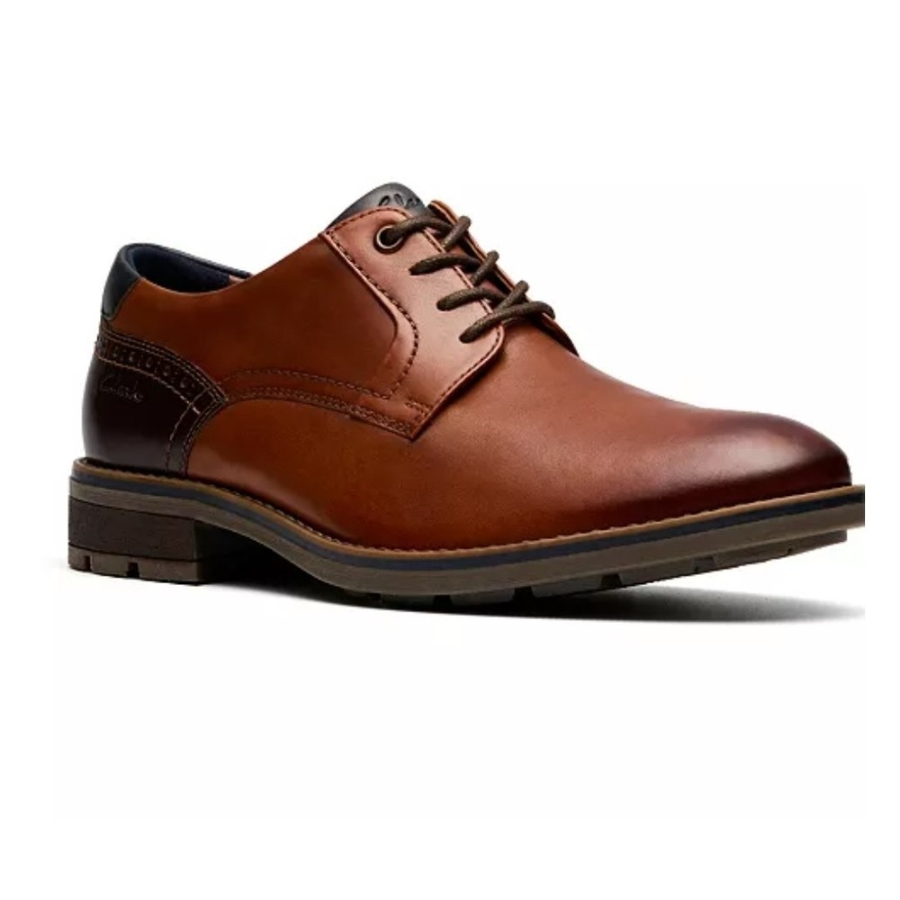NEW!‎ Clarks Men's Emmet Plain Toe Leather Oxford Dress Shoes Tan Size 7.5M $110